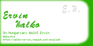 ervin walko business card